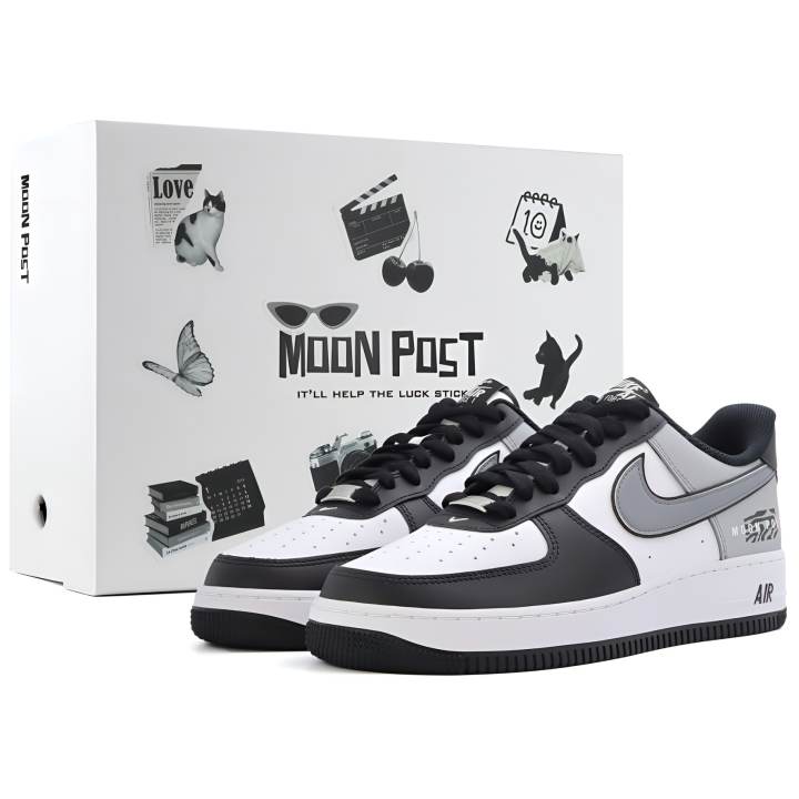 Nike Nike Air Force 1 Skateboard Shoes Unisex Low Top Black/White/Gray