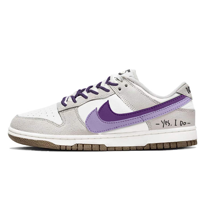 Nike Nike Dunk Sheepskin Coverage Slip Resistant Coverage Slip Resistant Low top Skateboard Shoes Unisex White Gray Purple