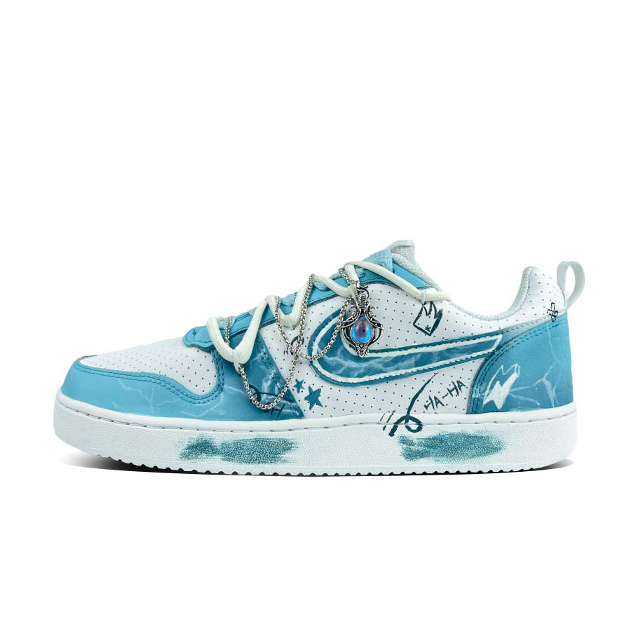 Nike Nike Court Borough Blue Dream Fragment Slip Resistant Low top Skateboard Shoes Men's Blue White