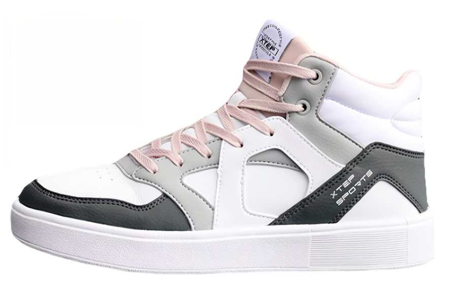 XTEP Comfortable Coverage Slip Resistant Cushioning Abrasion Resistant Breathable High top Skateboard Shoes Women's