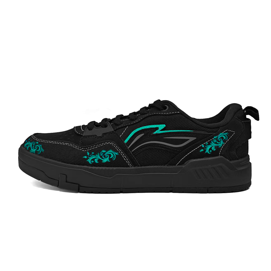 Li-Ning Li Ning Original Era Slip Resistant Lightweight Abrasion Resistant Low top Skateboard Shoes Men's Green Black