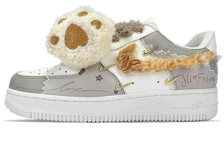 Nike Nike Air Force 1 Slip Resistant Abrasion Resistant Low top Skateboard Shoes Women's Gray