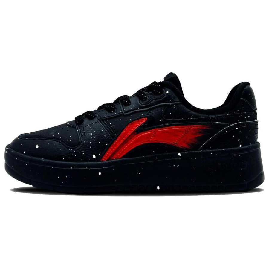 Li-Ning Li Ning Cushioning Abrasion Resistant Cushioning, Wear Resistant Low top Skateboard Shoes Men's Black Red