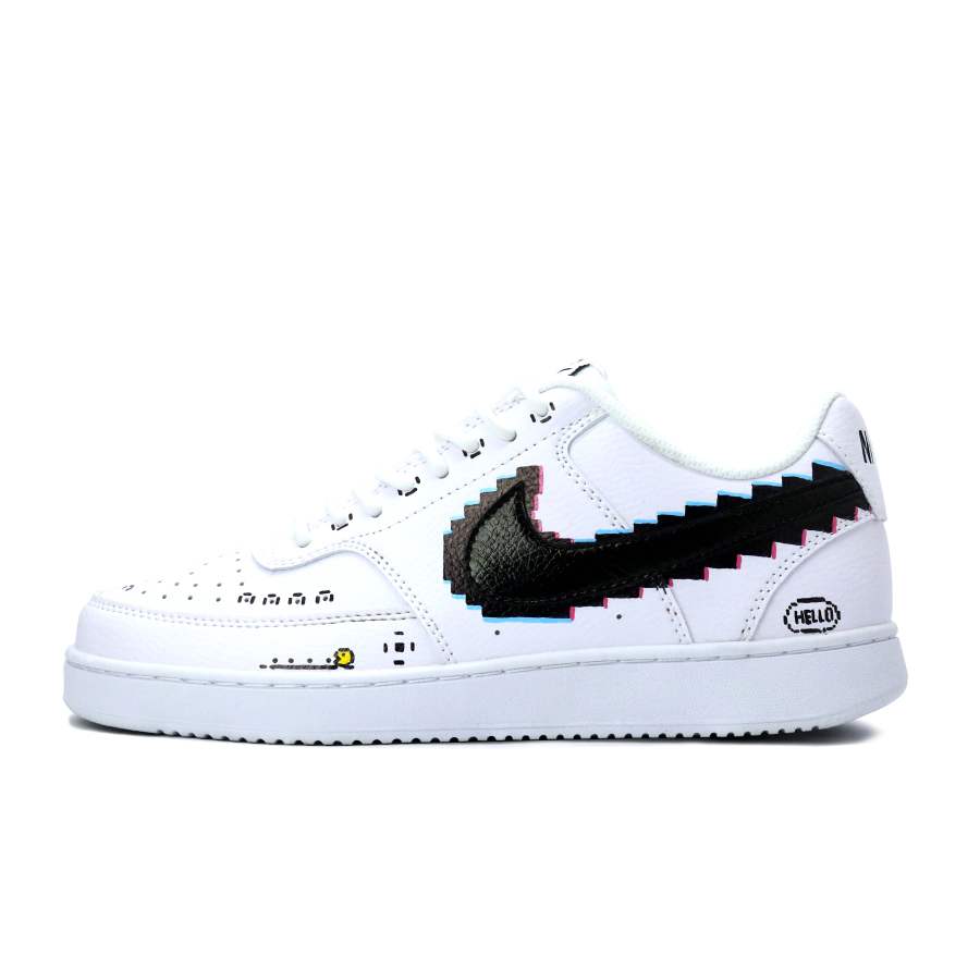 Nike Nike Court Vision 1 Lightweight And Breathable Low top Skateboard Shoes Men's Black White Yellow Blue