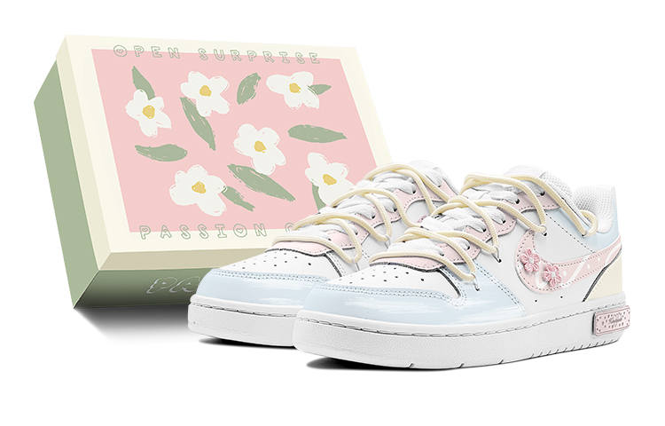 Nike Nike Court Borough Stylish Outfit For A Youthful Look, Spring And Floral Isle, Cherry Blossom Girlish Low top