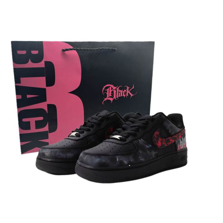 Nike Nike Air Force 1 Slip Resistant Abrasion Resistant Low top Skateboard Shoes Unisex Black
