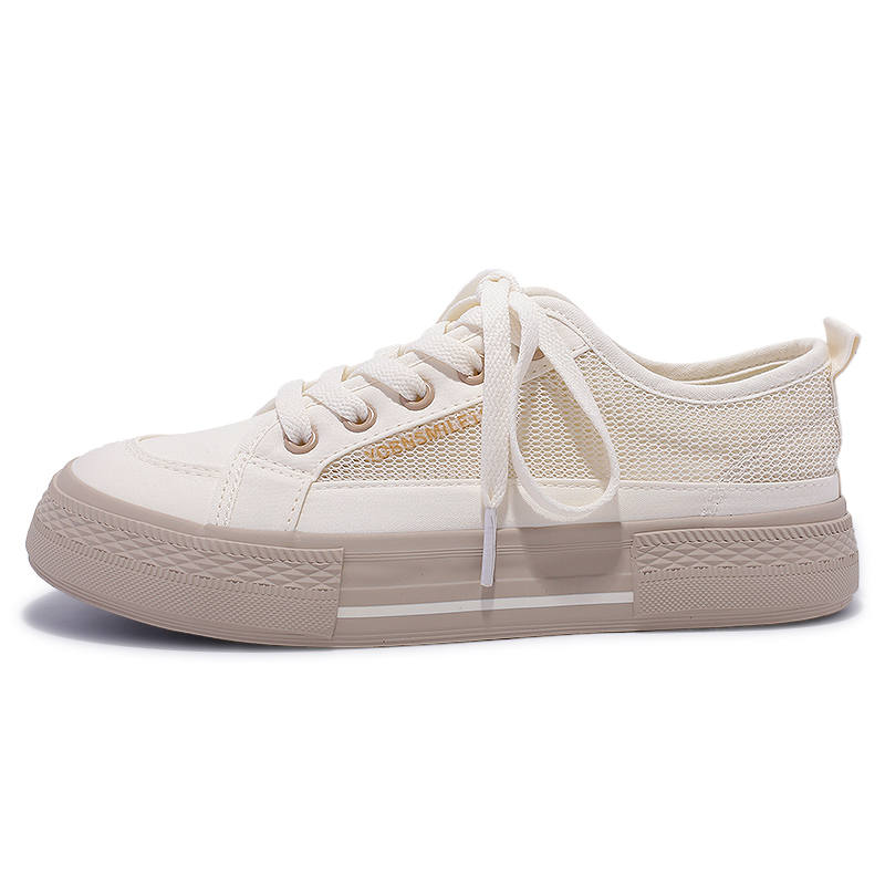 JIONGSEN Slip Resistant Slip Resistant Low top Skateboard Shoes Women's Beige