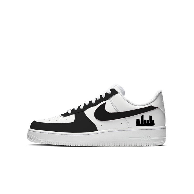 Nike Nike Air Force 1 Dark Night City Abrasion Resistant Abrasion Resistant Low top Skateboard Shoes Women's Black White
