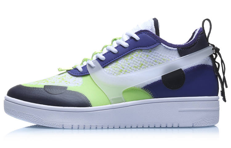 Li-Ning Li Ning CF Slip Resistant Cushioning Low top Skateboard Shoes Men's White Blue