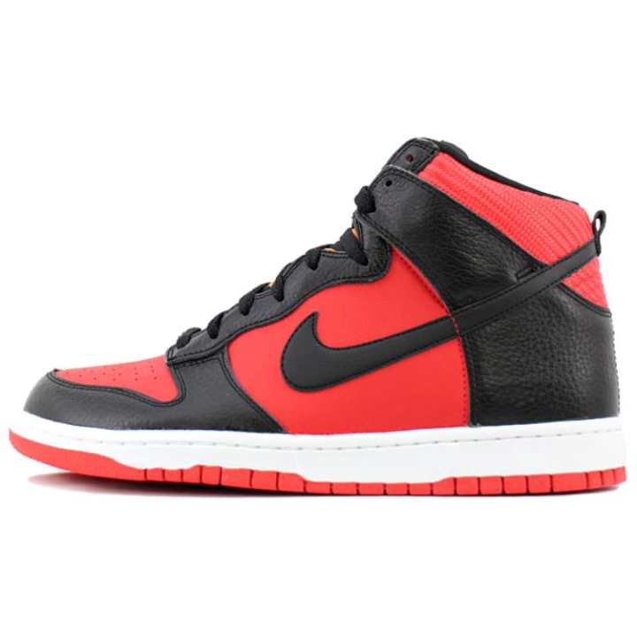 Nike Nike Dunk High Tumbled Leather Black Varsity Red