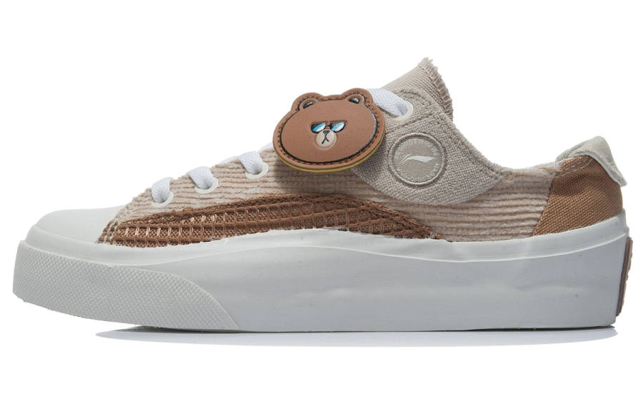 Li-Ning LINE FRIENDS X Li Ning Skateboard Shoes Women's Low Top Icy Sand Brown/Oat Gray
