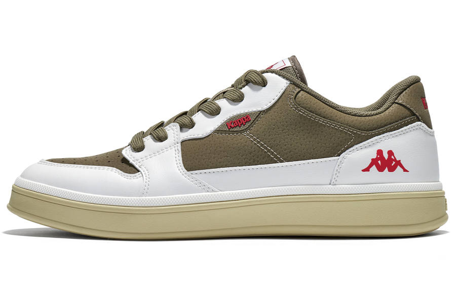 Kappa Back to Back Slip Resistant Lightweight Low top Skateboard Shoes Unisex White Green
