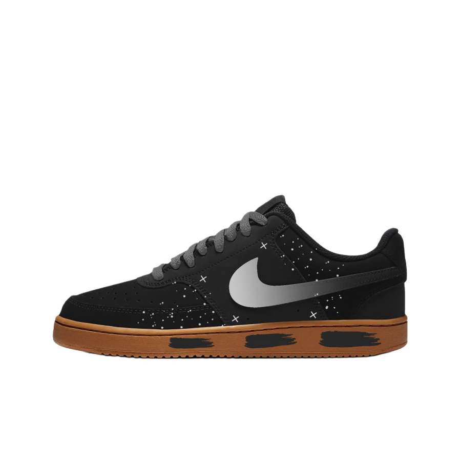 Nike Nike Court Vision 1 Qingyu, Dark Realm Stars Synthetic Leather Cushioning Abrasion Resistant Low top Skateboard Shoes