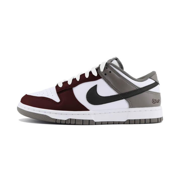 Nike Nike Dunk Pattern Abrasion Resistant Low top Skateboard Shoes Men's Black Red