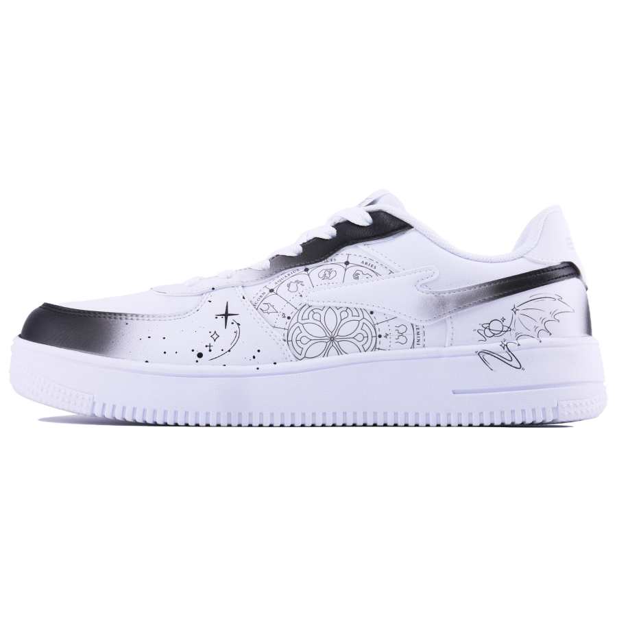 Erke Abrasion Resistant Breathable Low top Skateboard Shoes Unisex White