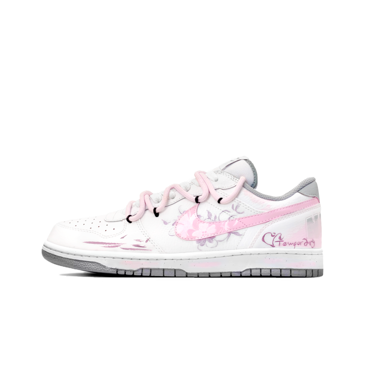 Nike Nike Big Floral Light Steps Leather Abrasion Resistant Low top Skateboard Shoes Men's Pink