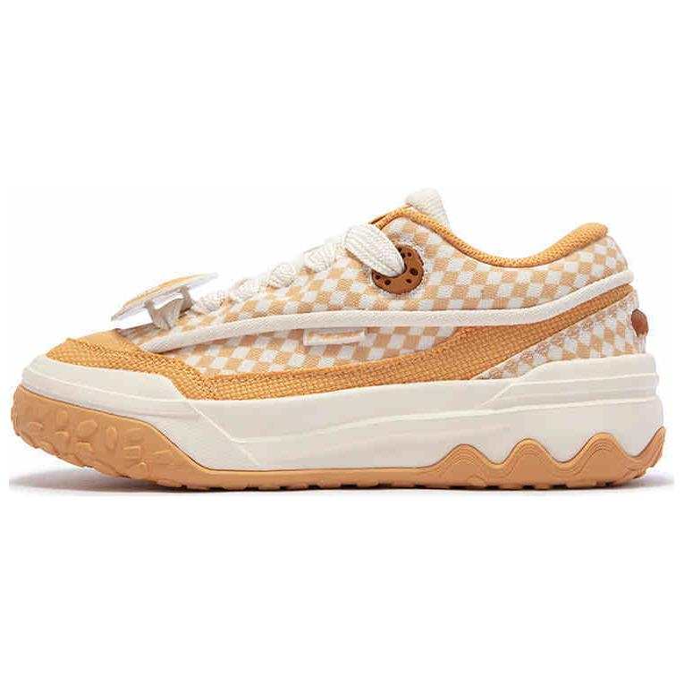 361° Shortbread Slip Resistant Abrasion Resistant Mid top Skateboard Shoes Women's Beige Yellow