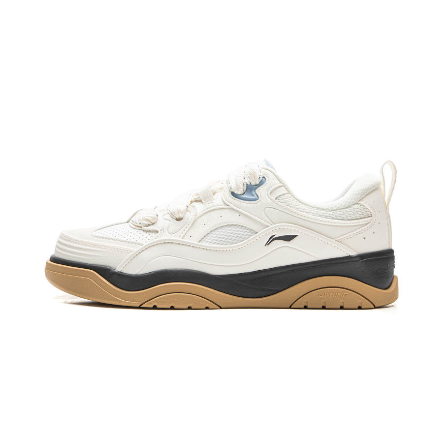 Li-Ning Li Ning Journey 2.0 Thump Shoes Abrasion Resistant Height Increasing Low top Skateboard Shoes Men's Ivory
