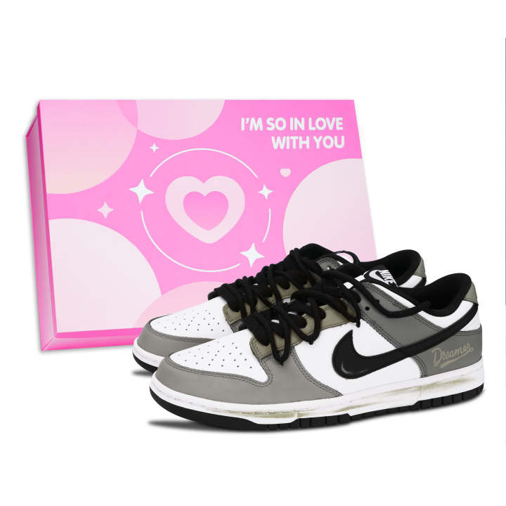 Nike Nike Dunk Black White, Dream Road Low top Skateboard Shoes Unisex Gray