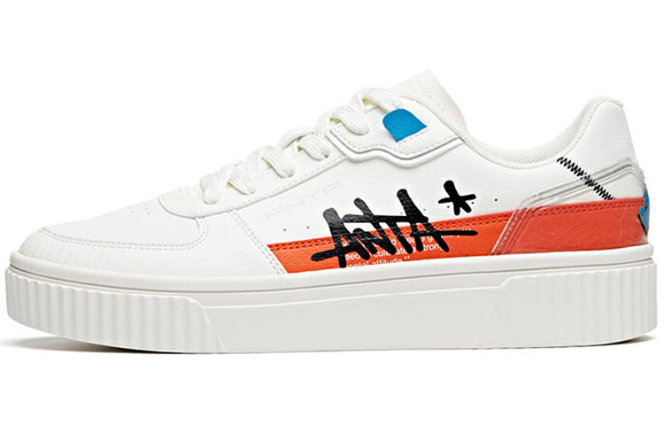 Anta Life Collection Letter Slip Resistant Slip Resistant Low top Skateboard Shoes Men's Racing Orange