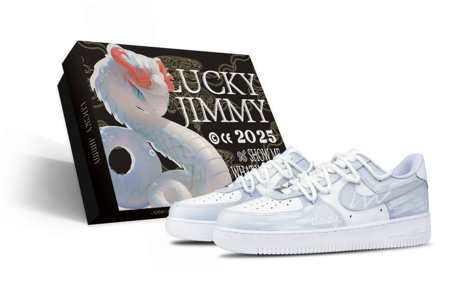 Nike Nike Air Force 1 Low Slip Resistant Low top Skateboard Shoes Men's White Gray Blue