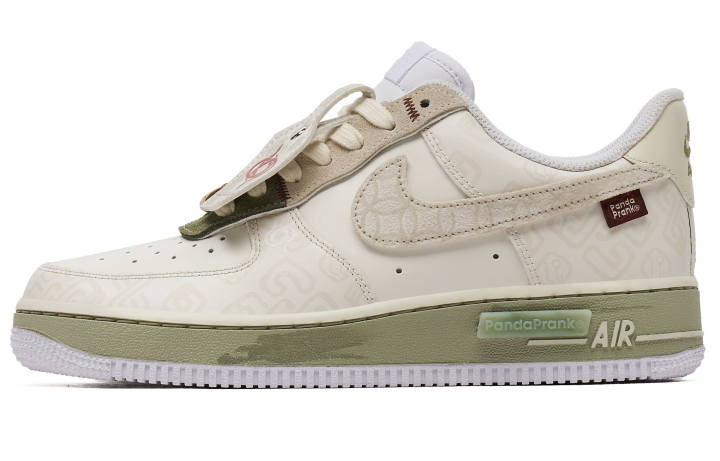 Nike Nike Air Force 1 Wear resistant And Lightweight Low top Skateboard Shoes Unisex Beige