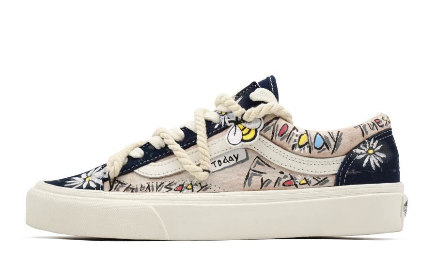 Vans Style 36 Daily Today, Vintage Distressed Slip Resistant Low top Skateboard Shoes Unisex Royal Blue
