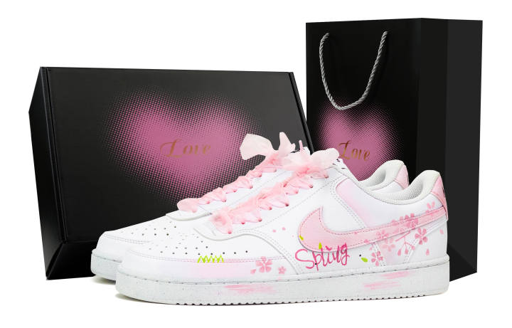 Nike Nike Court Vision 1 Low top Skateboard Shoes Unisex Pink White