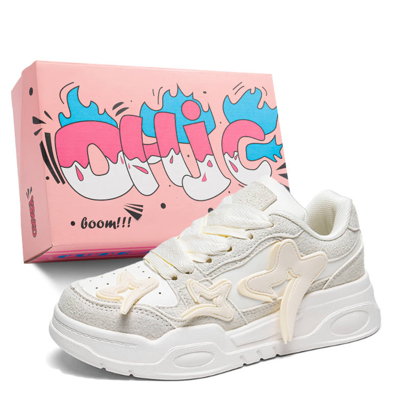 OHJC Unique Color Block Microfiber Leather Thermal, Lightweight, And Breathable Low top Skateboard Shoes Women's