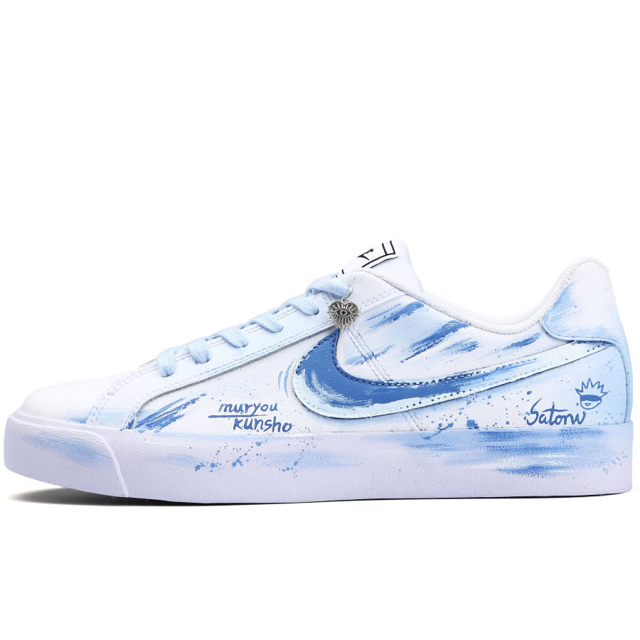 Nike Nike Court Royale Infinite Void Slip Resistant Abrasion Resistant Low top Skateboard Shoes Unisex Blue White