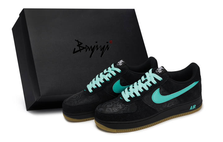 Nike Nike Air Force 1 811 Manufacturing, From Past To Present, Special Shoe Box Low top Skateboard Shoes Men's Black Tiffany