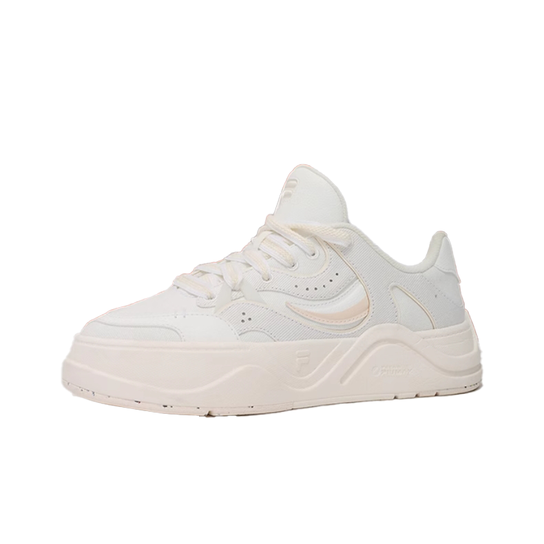 FILA FUSION 50 50 Skateboarding Impact Resistance And Abrasion Resistant Low top Skateboard Shoes Women's Milk White