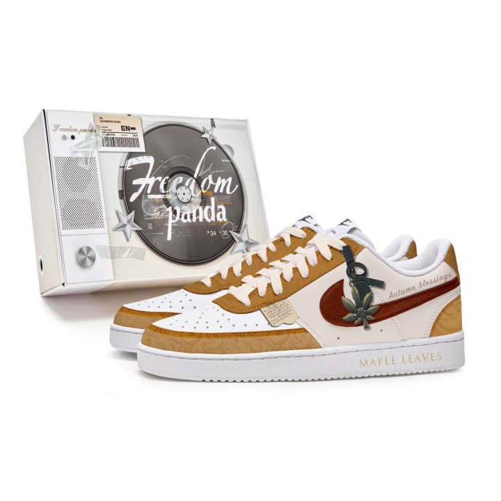 Nike Nike Court Vision 1 Slip Resistant Abrasion Resistant Low top Skateboard Shoes Men's Orange White
