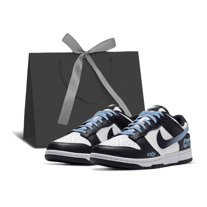 Nike Nike Dunk Gradient Panda Abrasion Resistant Low top Skateboard Shoes Unisex Black Blue