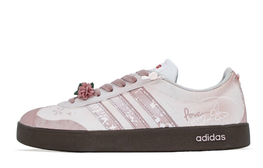Adidas Adidas Pink Butterfly Loves Flower, MONE Manufacturing Low top Skateboard Shoes Unisex Pink
