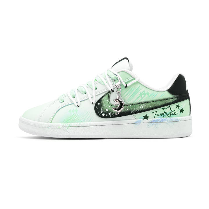 Nike Nike Court Royale Emerald Galaxy Cushioning Low top Skateboard Shoes Men's White Green