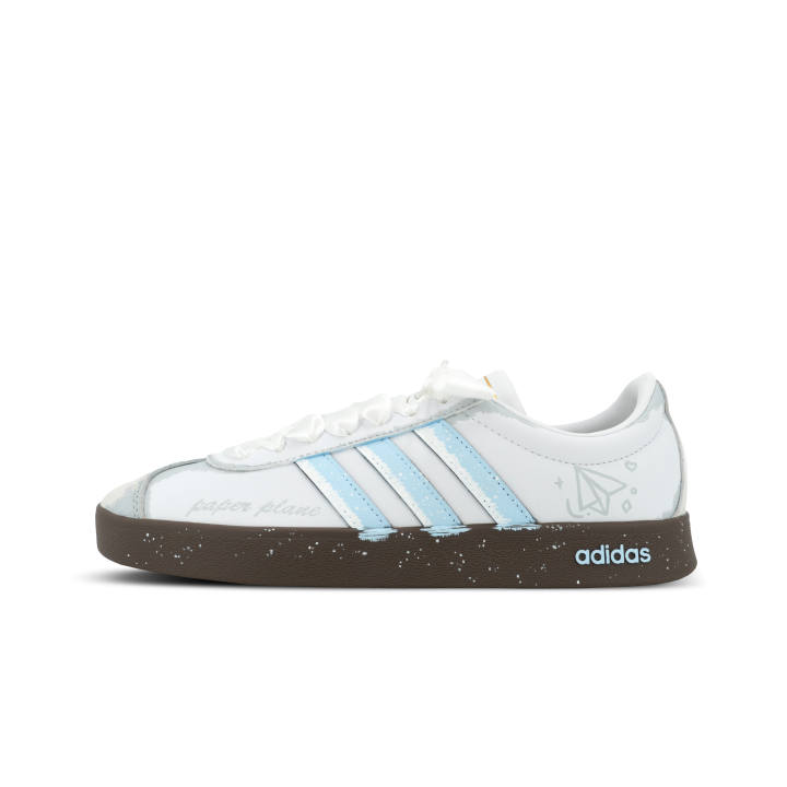 Adidas Adidas Vl Court Classic Monkey & Stitch Love Route Skateboard Shoes Women's White Blue