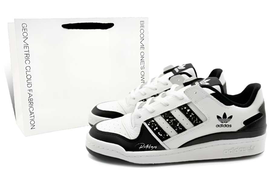 Adidas Originals FORUM Leather Abrasion Resistant Low top Skateboard Shoes Unisex Black White