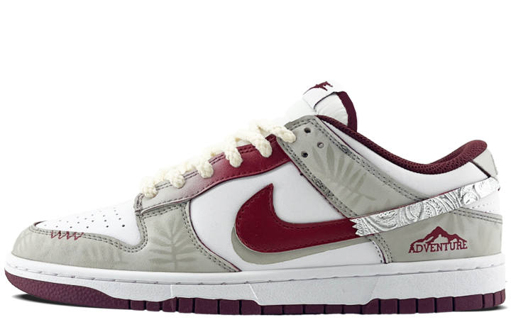 Nike Nike Dunk Slip Resistant Abrasion Resistant Slip Resistant Abrasion Resistant Low top Skateboard Shoes Unisex Gray Red