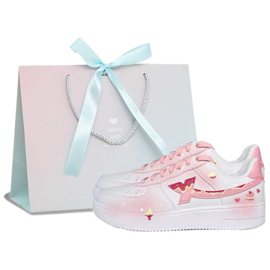 XTEP Air Force 1 Slip Resistant, Abrasion Resistant, Breathable Low top Skateboard Shoes Women's Pink