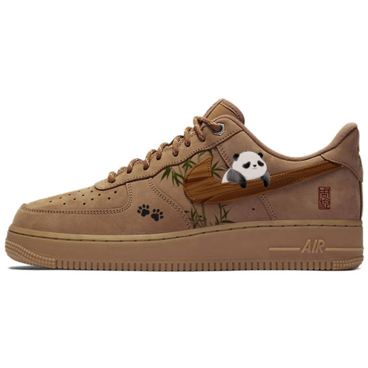 Nike Nike Air Force 1 Slip Resistant Cushioning Abrasion Resistant Lightweight Low top Skateboard Shoes Unisex Brown