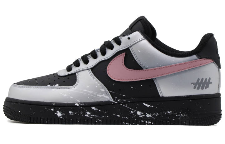 Nike Nike Air Force 1 Leather Thermal Coverage Low top Skateboard Shoes Women's Black Pink