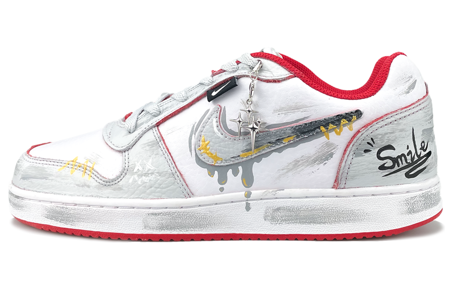 Nike Nike EBERNON Abrasion Resistant Abrasion Resistant Low top Skateboard Shoes Men's Gray White