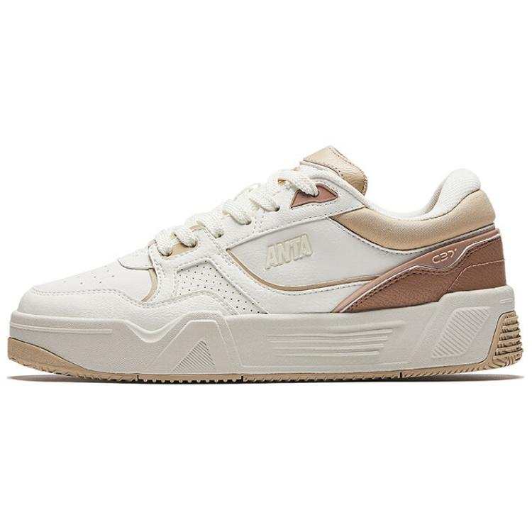 Anta C37 Slip Resistant Abrasion Resistant Low top Skateboard Shoes Women's White Brown