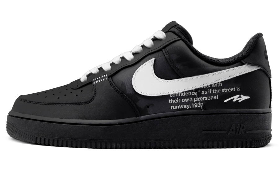 Nike Nike Air Force 1 07 Triple Black, Tour Non Slip And Waterproof Abrasion Resistant Low top Skateboard Shoes Unisex