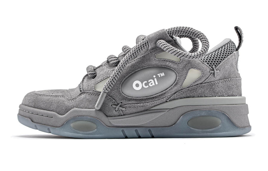 Ocai 001 RETRO Cow Split Leather Slip Resistant Abrasion Resistant Low top Skateboard Shoes Unisex Suede Gray