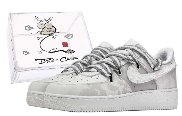Nike Nike Air Force 1 Quick Dry Abrasion Resistant Balance Low top Skateboard Shoes Men's Gray White