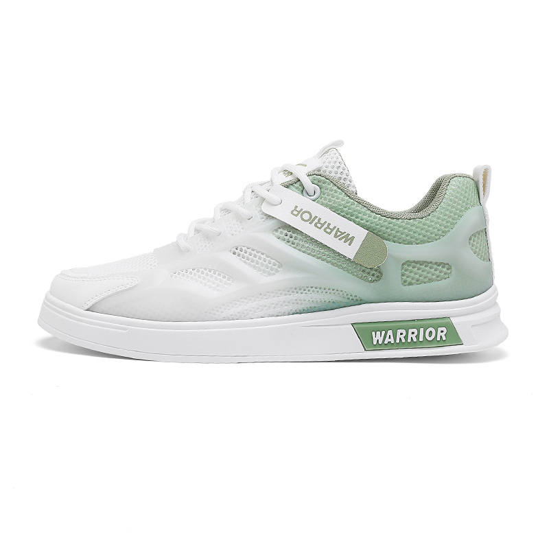 Warrior Cushioning Abrasion Resistant Lightweight Breathable Low top Casual Shoes Men's White Light Green