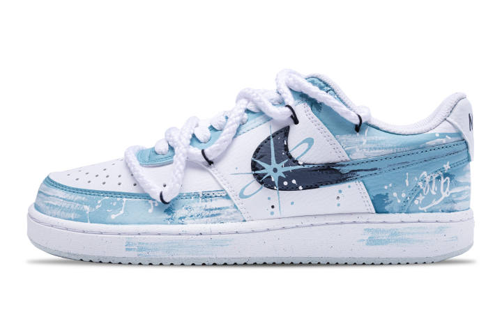 Nike Nike Court Vision 1 Low top Skateboard Shoes Men's Light Blue