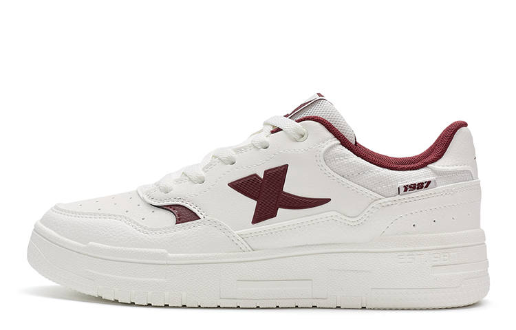 XTEP Air Force 1 2.0 Slip Resistant Abrasion Resistant Low top Skateboard Shoes Women's White Red
